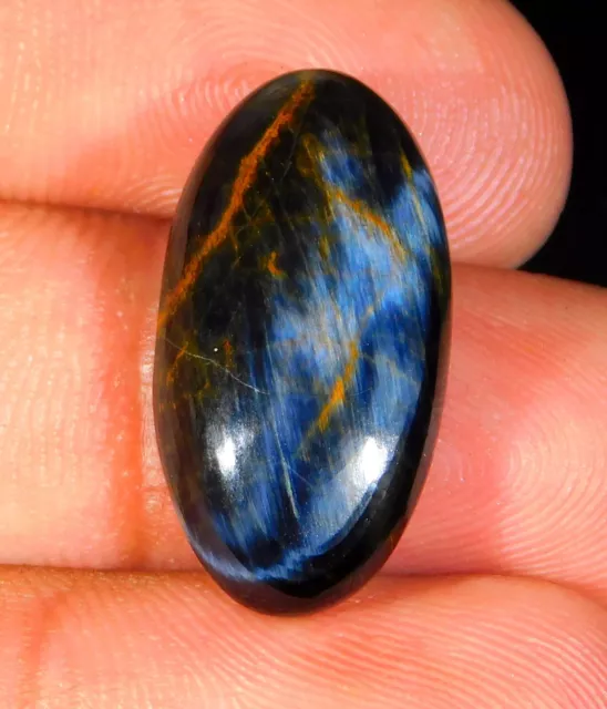 15.CT Naturel Bleu Puissance Pietersite Ovale Cabochon Gemme 24x12x6 MM CL = 279