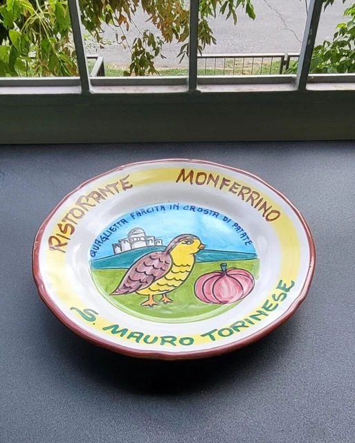 Piatto Del Buon Ricordo 1999 ristorante MONFERRINO S. Mauro Torinese cer. VIETRI