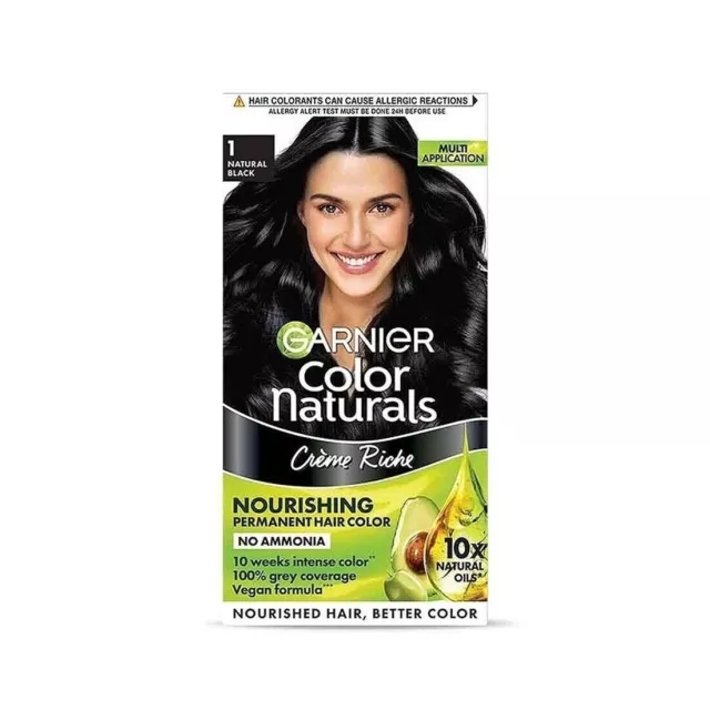 Garnier, Hair Colour Creme, Long-lasting Colour Shade: 1 Natural Black, 70ml+60g