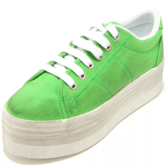 7806F sneaker verde zeppa JEFFREY CAMPBELL ZOMG CANVAS scarpa donna shoes women