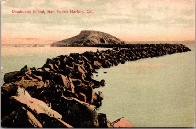 San Pedro Harbor California CA Postcard 1900s Deadmans Island PC23