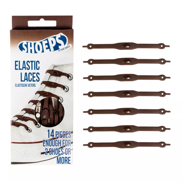 Lacci Da Scarpe Marroni In Silicone Elastici Per Tutte Le Scarpe - Shoeps Laces