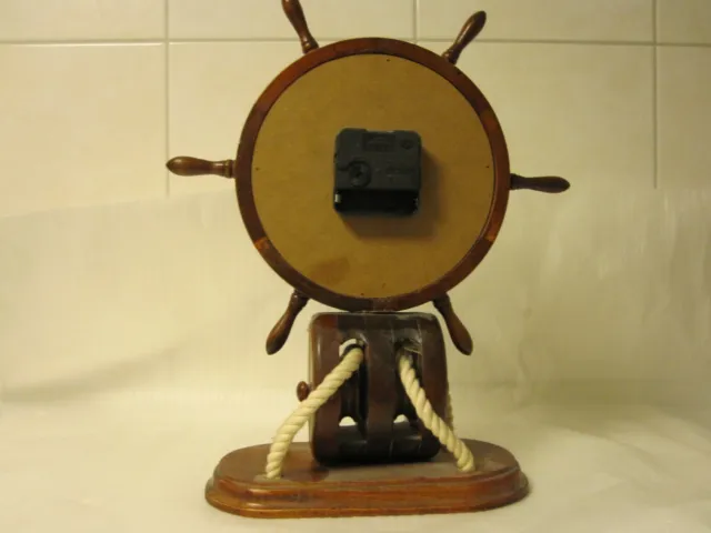 Nautisch Maritim Messing Schreibtisch Uhr Holz 28 cm Antik-Look 2