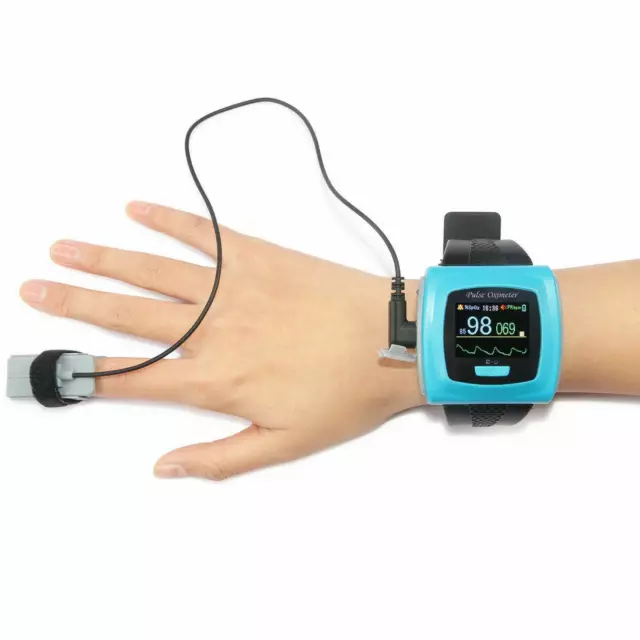 US Wrist Pulse Oximeter SPO2 pulse rate Alarm/Clock Overnight Sleep Study+SW FDA