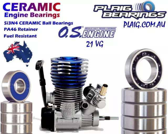 CERAMIC Bearings to suit O.S Nitro Engines Max 21XZ-B VII V-Spec .21 OSMG3080