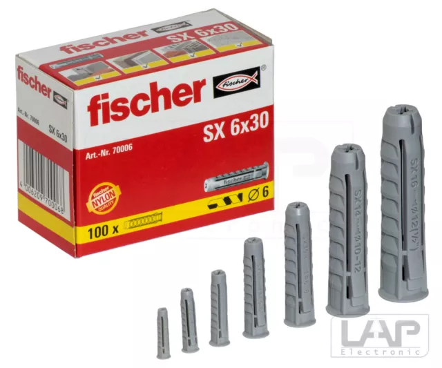 Fischer SX Dübel 5 6 8 10 12 14 mm Universaldübel, Allzweckdübel