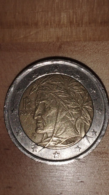 pièce de 2 euros rare 2002 Dante Alighieri