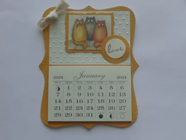 Cats Kittens Love My Cat 2024 Mini Magnetic Calendar Tear Off Pages