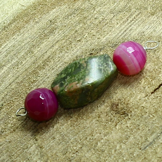 Unakite Jasper Smooth Twisted Line Agate Vermeil Natural Loose Gemstone Jewelry