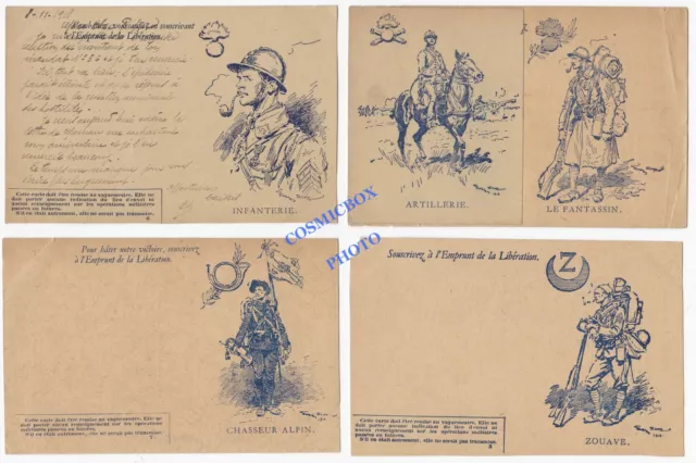 Cartes Postales CORRESPONDANCE des ARMEES de la REPUBLIQUE Guerre 14 18 emprunt