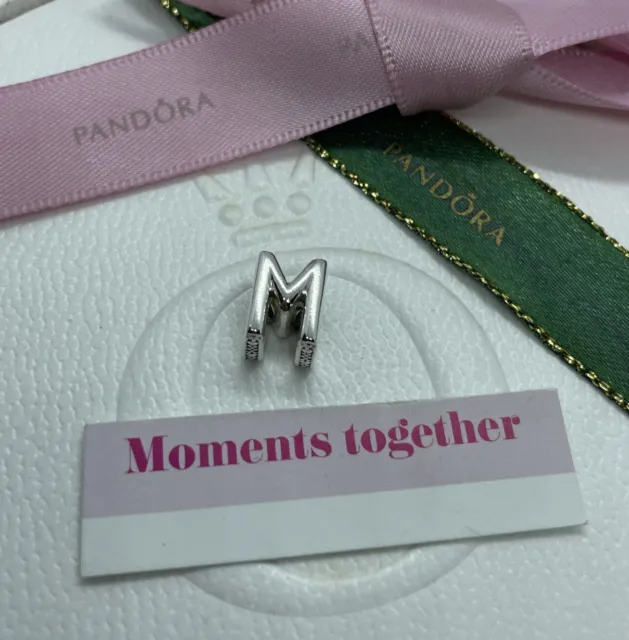 PANDORA Charm Sterling Silver ALE S925 LETTER INITIAL M 797467 Genuine