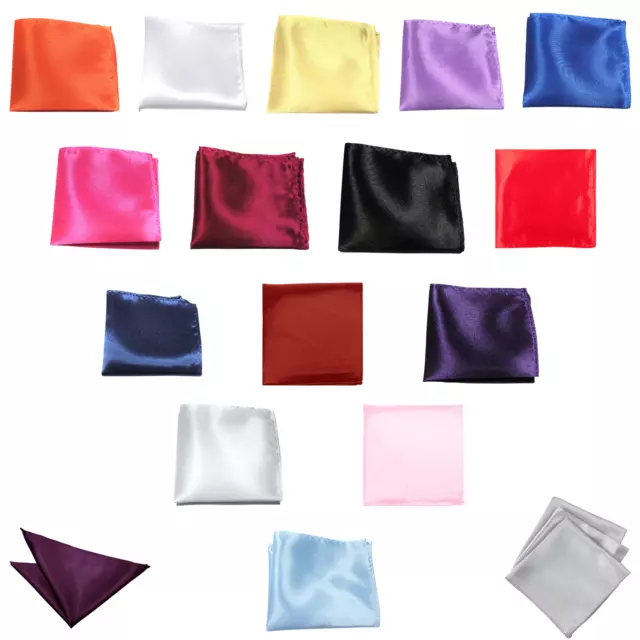 Mens Plain Pocket Square Funeral Wide Business Formal Party Wedding Pack of 1