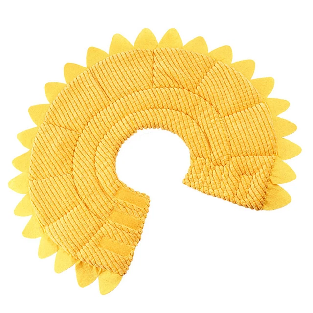 Collares de gatito cadena de girasol amarillo