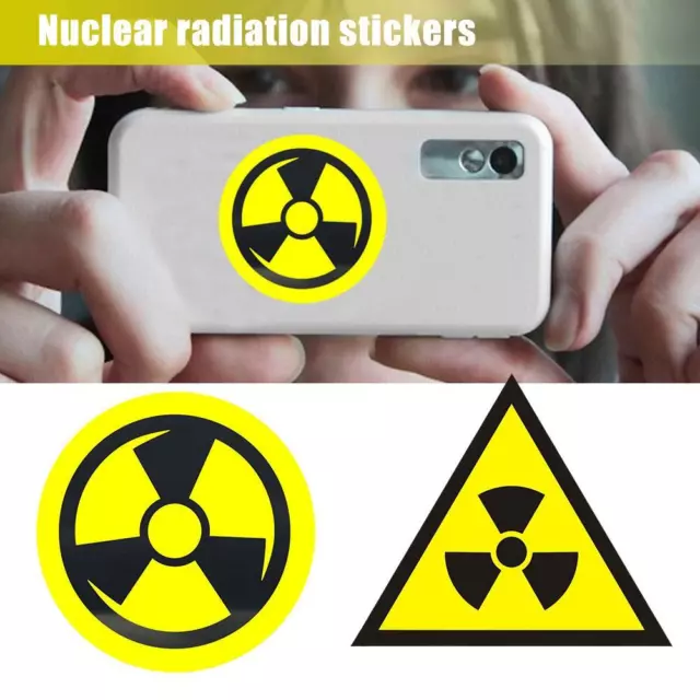 1/2x Radioactive Radiation Nuclear Safety Vinyl Sticker - 2 Shape Available - AU