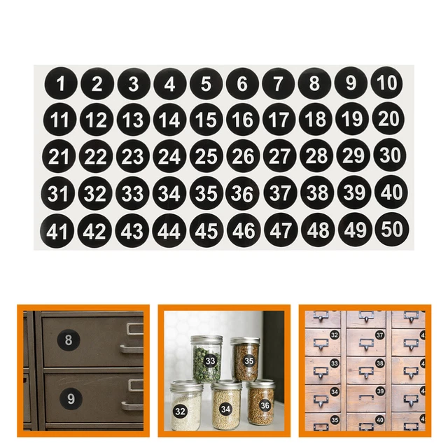 Adesivi Numerici Autoadesivi - 10 Fogli Da 1 A 50, Nero, Impermeabili, 1 Pollice - Foto 11