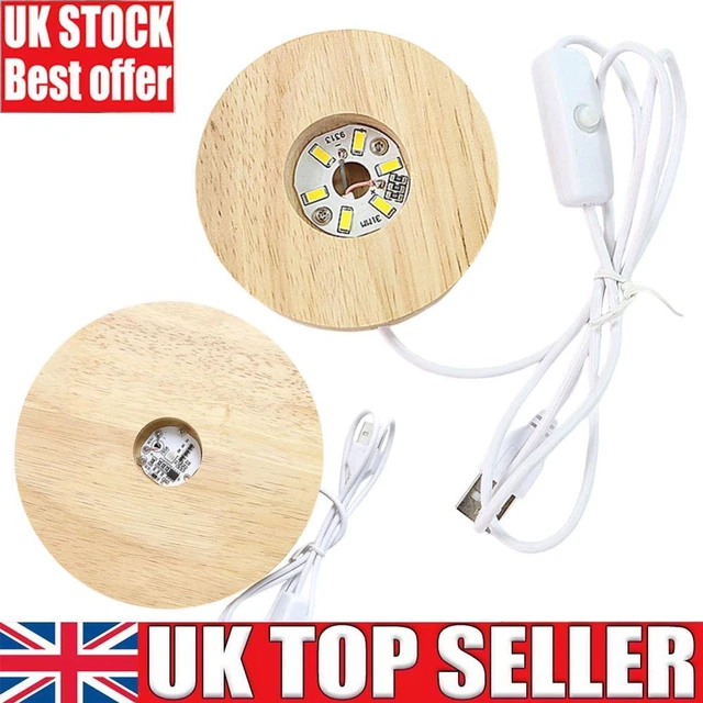 4 INCH LED Display Stand Round Light Up Base with 6 LEDs for Home