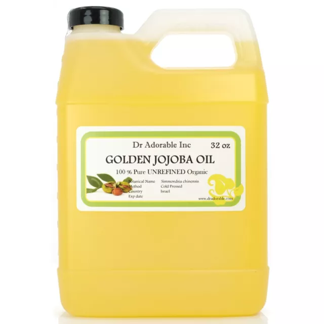 32 Oz/1 Quart Organic Jojoba Golden Carrier Oil Cold Pressed Pure