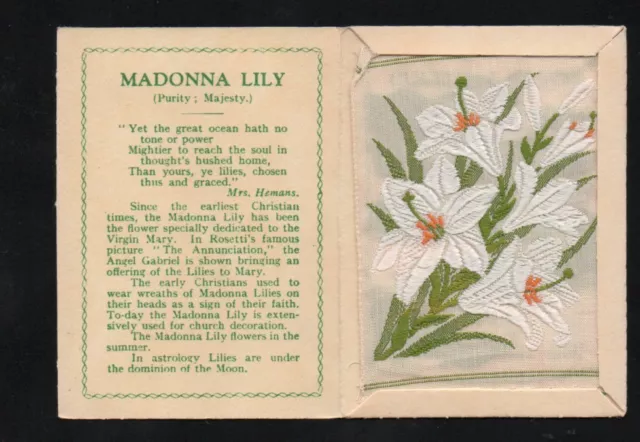 Kensitas Wix cigarettes Medium silk flower 1st series MADONNA LILY   cover  D