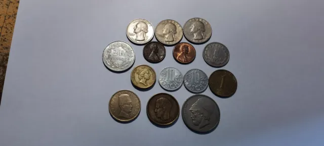 kleines Konvolut von alten europäischen Kursmünzen sowie Übersee !