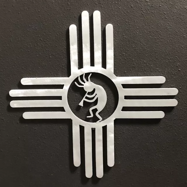 Zia with Kokopelli 4 Metal Wall Art Skilwerx 11 x 11 Southwestern