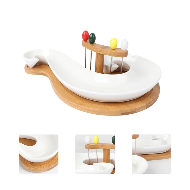 Vassoio da tavolo piatto snack piatto frutta in ceramica forchetta frutta