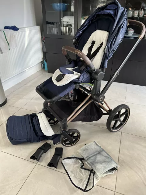 Cybex Priam Platinum travel system Rose gold frame