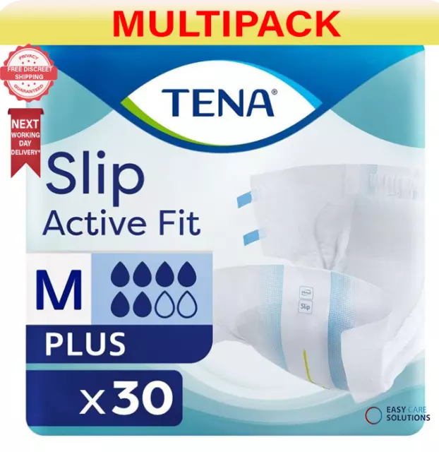 TENA Slip Active Fit Plus (PE Backed) - Medium - 2165ml - 3 Packs of 30 - Case