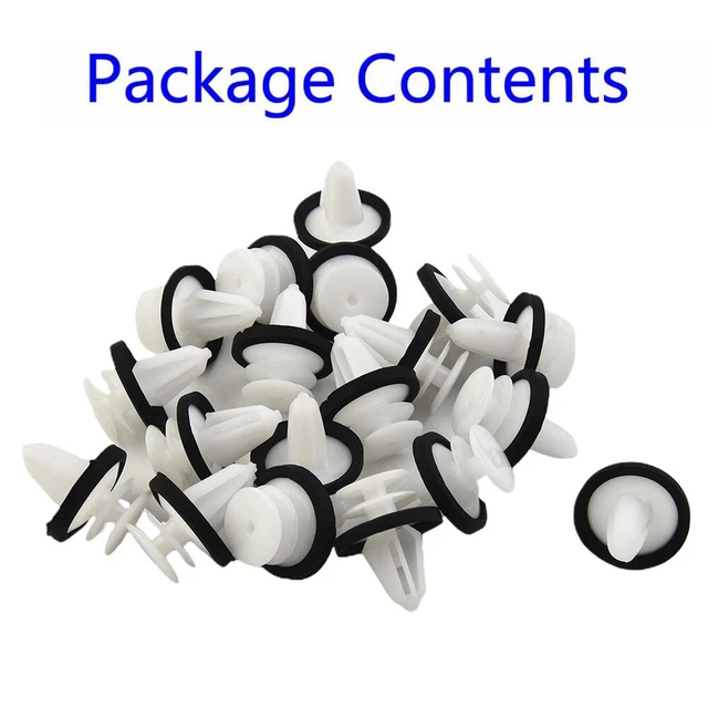 Lot De 20 Clips De Garniture De Porte Ford - Référence 102540100A, W713297-S300, 4831516 - Nylon Blanc