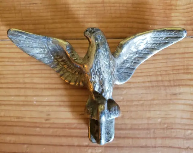 Vintage Brass Eagle: Flagpole/Finial Topper with Tie Down Beautiful Patina