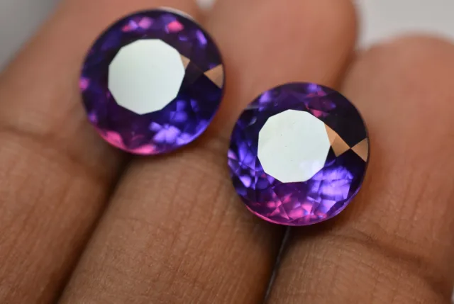 8 Ct Natural Purple Tanzanite Round Cut Certified Rare Pair Loose Gemstone