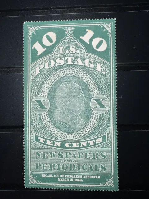 USA Briefmarke / Zeitungsmarke 10 Cent aus 1863