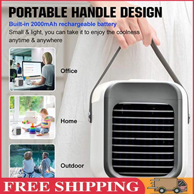 Personal Air Cooler Evaporative Air Conditioner Desk Cooling Fan (White)
