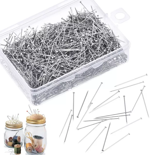 300PCS 35mm Stainless Steel Sewing Pins Dressmaker Straight Quilting Jewelry DIY