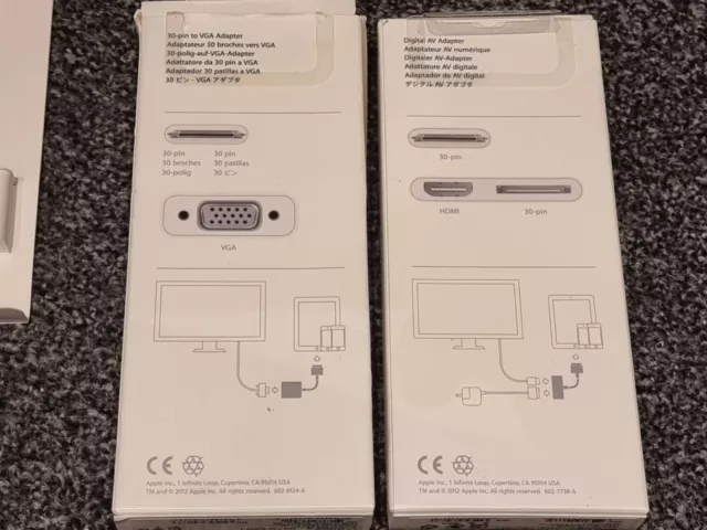 Apple iPad ORIGINAL OFFIZIELLER DIGITALER AV HDMI & VGA ADAPTER A1368 A1388 IPHONE Box 2