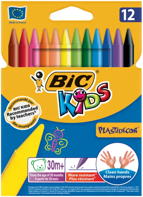 BIC KIDS Wachsmalkreide Plastidecor 12er Kartonetui