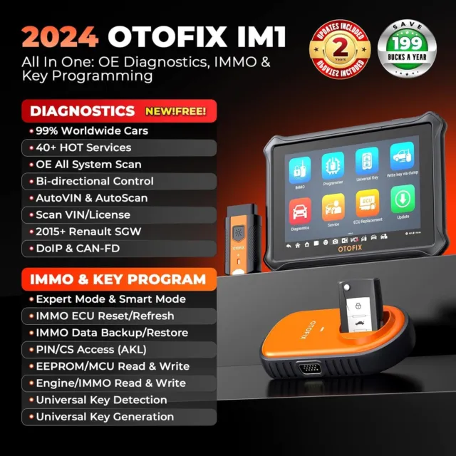 OTOFIX IM1 IMMO Programmation clé Valise Diagnostic Auto Tous Système 40 Service 2