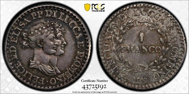 1808 Lucca Franco PCGS XF 45 1808 Lucca Franco PCGS XF 45