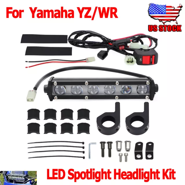 For Yamaha WR250F YZ250F YZ450F 450 FX LED Headlight Light Bar w/Switch Kit USA