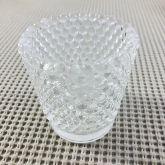 Vintage Clear Hobnail Glass Votive Candle Cup Toothpick Holder 2-1/2"