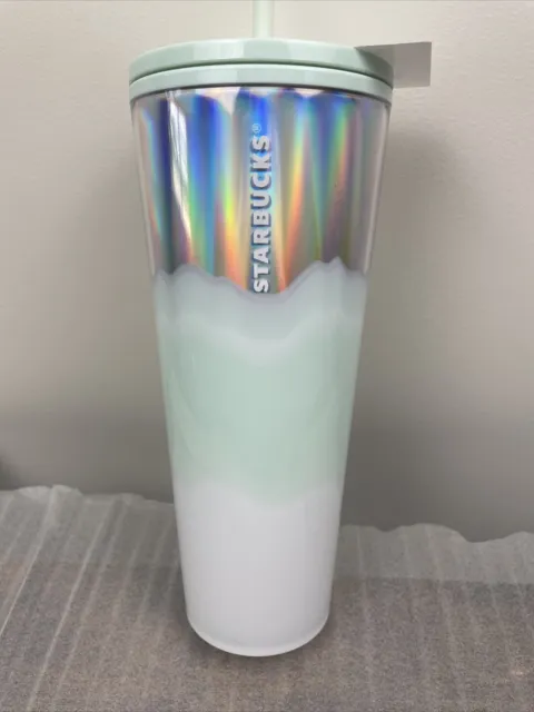 Starbucks Tumbler - 2021 Christmas Release Mint Green & Silver Color Changing Nw