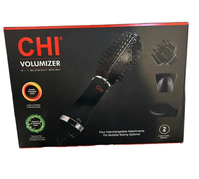 CHI - Volumizer 4-in-1 Blowout Brush CA7569- Black - Open Box