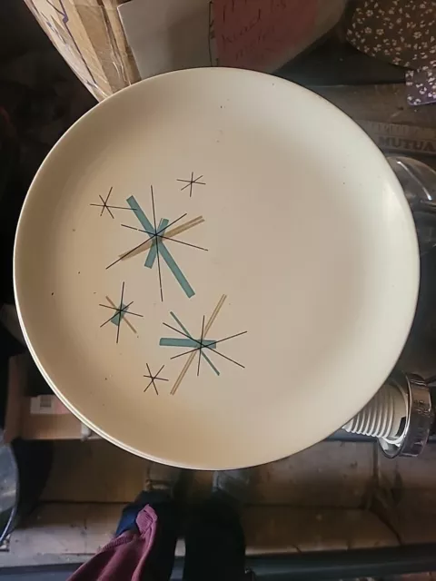 (5) Salem North Star Atomic 9.75" Mid-Century Retro Ovenproof Dinner Plates