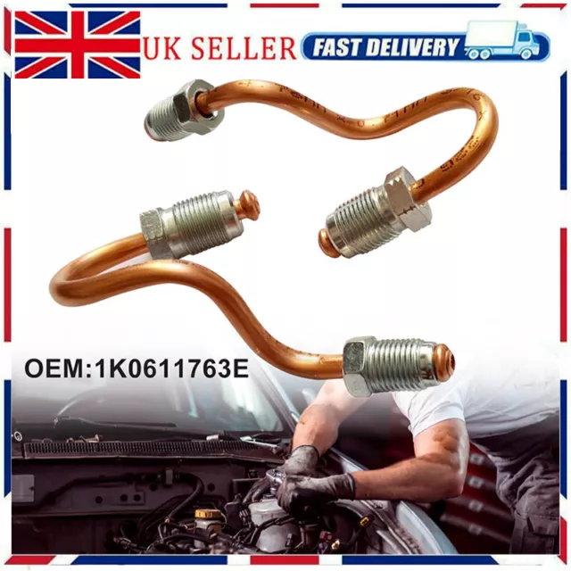 2Pcs Rear Brake Pipes Fits VW Golf MK 5&6 GTI Skoda Superb AUDI A3 TT Seat Leon