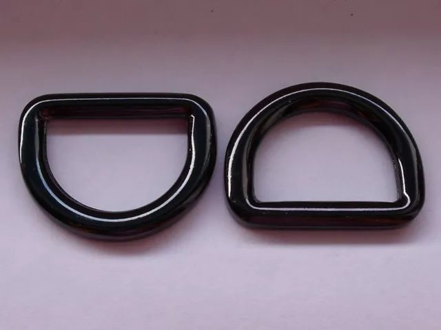 4 Stück stabile D-Ringe Halbringe Ringe schwarz 36x28 mm NEUWARE rostfrei