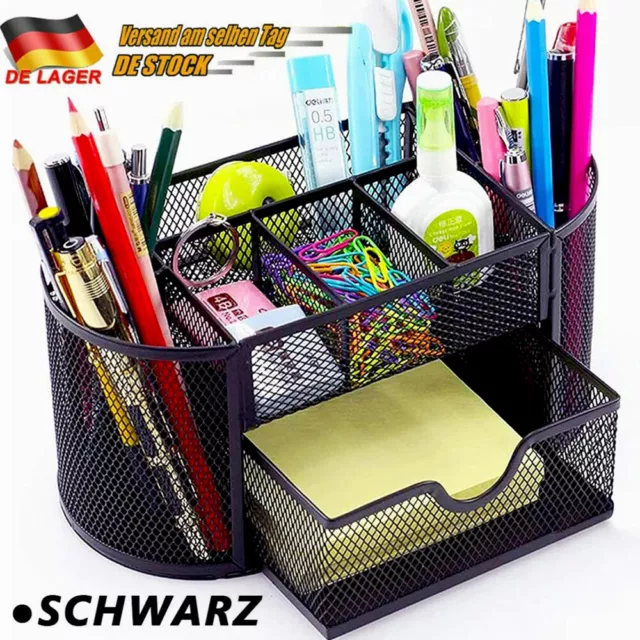 Schreibtisch Organizer Metall Stifteköcher Büro Organisation Stiftehalter Mesh