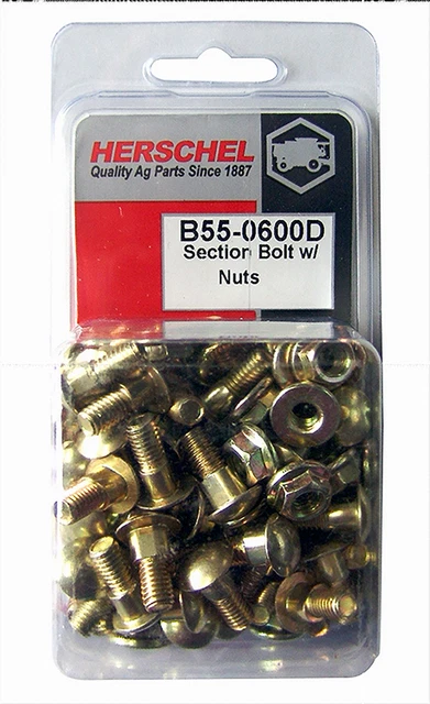 B55-0600D (50) Fits John Deere Combine Sickle Bar Section Bolt and Nut Kit