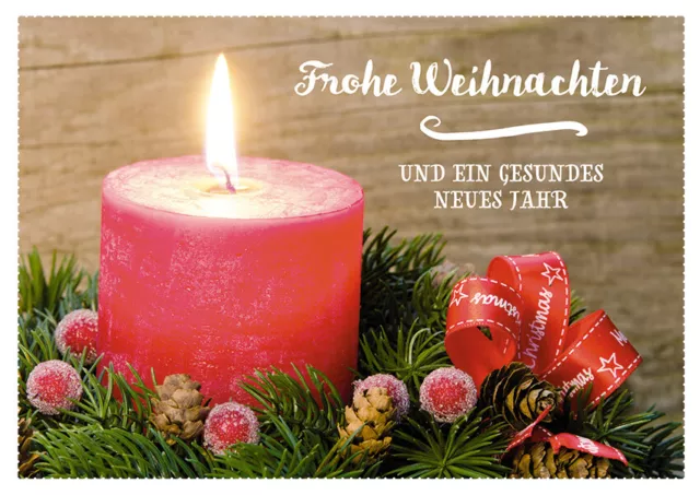 Postkarte Frohe Weihnachten (10 Stck) Kerzenschein Adressfeld Weihnachtskarte