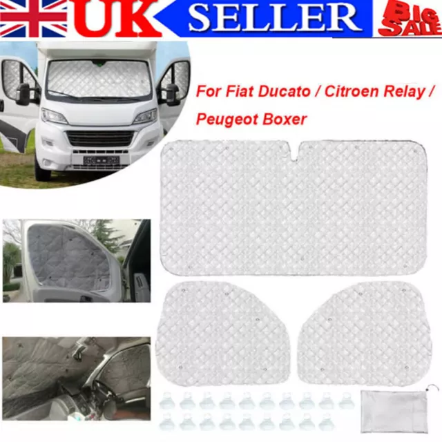 For Fiat Ducato 2006-2022 Internal Thermal Blinds Window Cover Blind 3PCS Kit UK