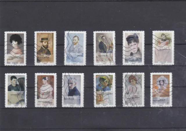 France 2016 L'Art Of Portrait Complete Set Of 12 Cancelled Stamps