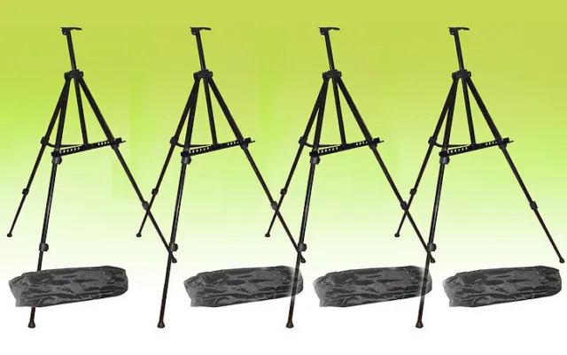4 PACK Tripod Metal Easel Display Exhibition Folding Artist Adjustable Stand